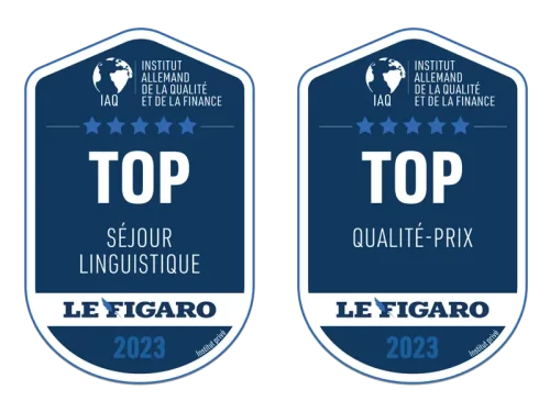 Logos Top séjour linguistique et Top qualité prix par le Figaro