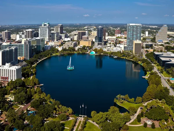 Vue de Lake Eola Park à Orlando