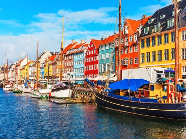 Bâtiments colorés dans la vieille ville de Copenhague, au Danemark